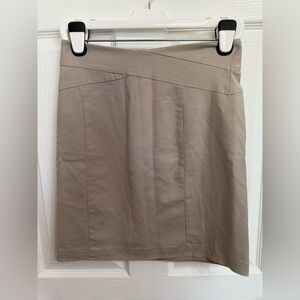 Banana Republic Light Tan Beige Knee-Length Pencil Skirt 4 Criss Cross Waist